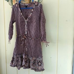 Tunic/Mini dress floral pattern lavender gray color
